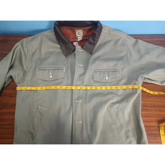 Vintage 90s Marlboro Mens XL Flannel Lined Leather Collar Trucker Jacket Gray